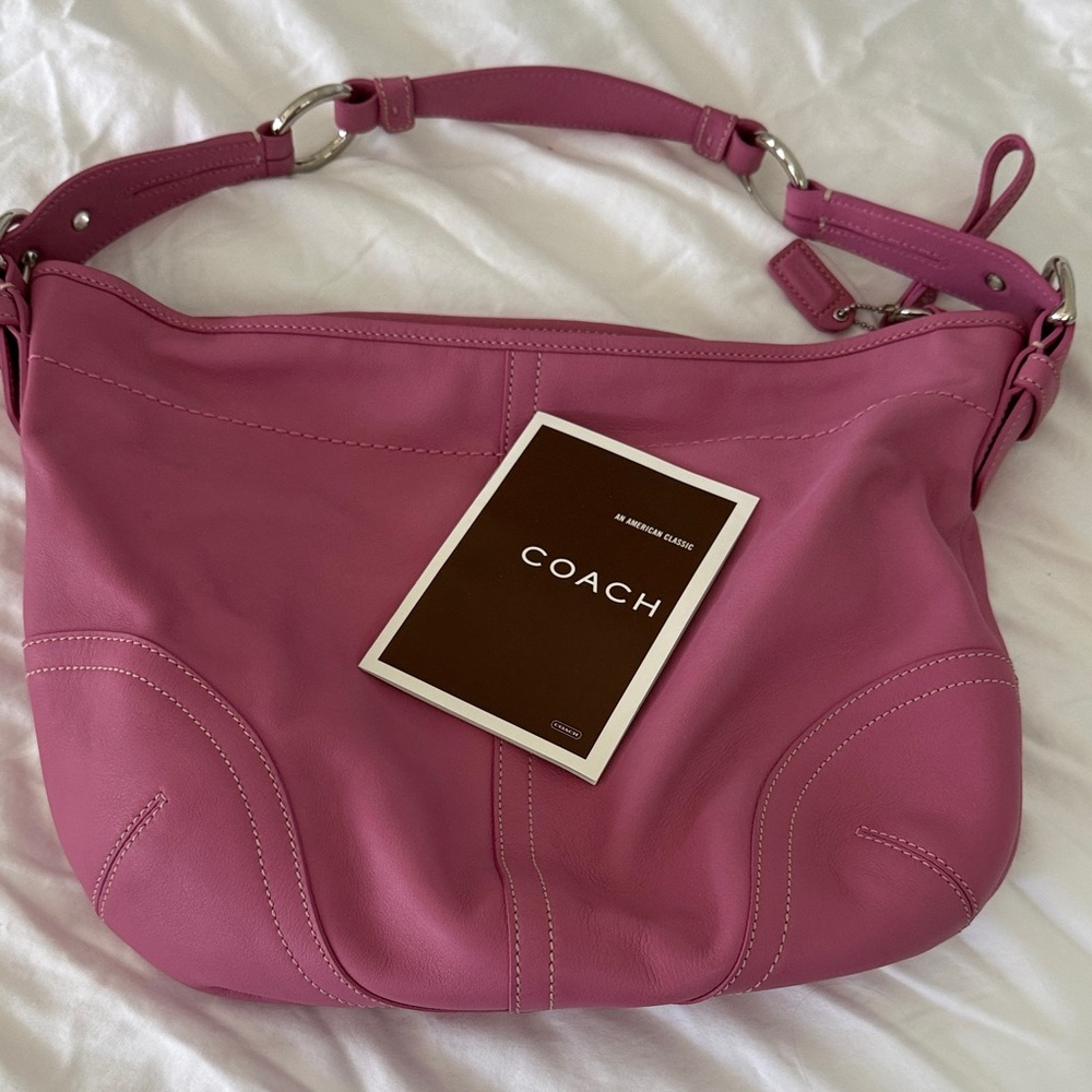Coach Fuchsia Leather Shoulder Bag
